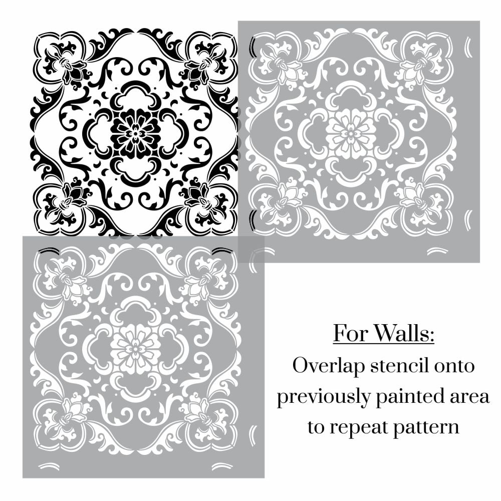 Stella Damask Tile Stencil