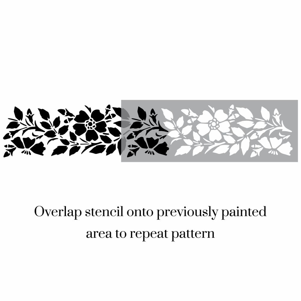 Aurora Floral Border Stencil