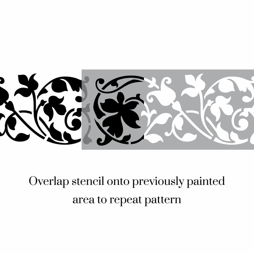 Francia Floral Border Stencil