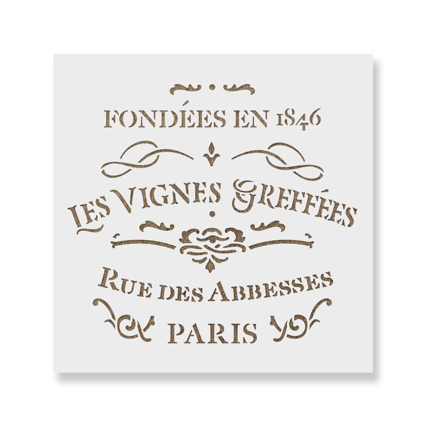 French Label Les Vignes Greffes Stencil