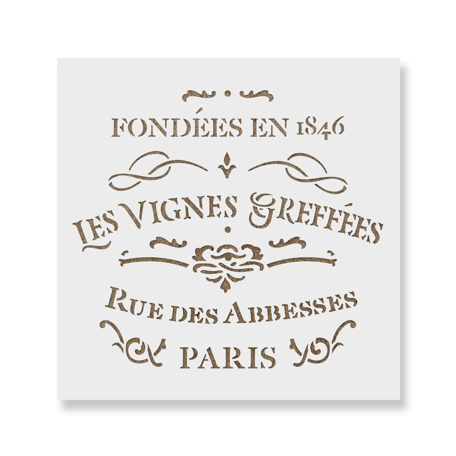 French Label Les Vignes Greffes Stencil