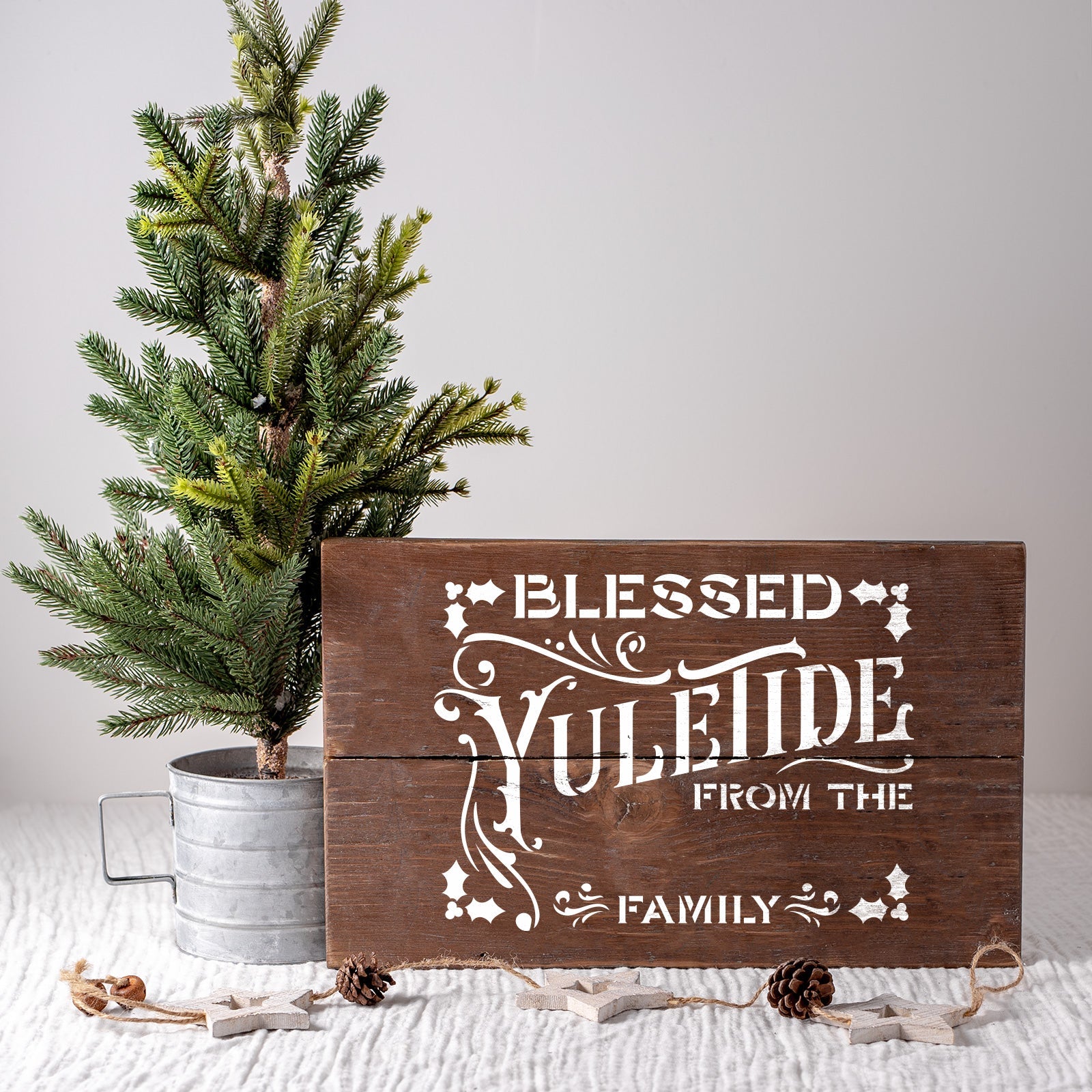 Blessed Yuletide From Your Family Stencil