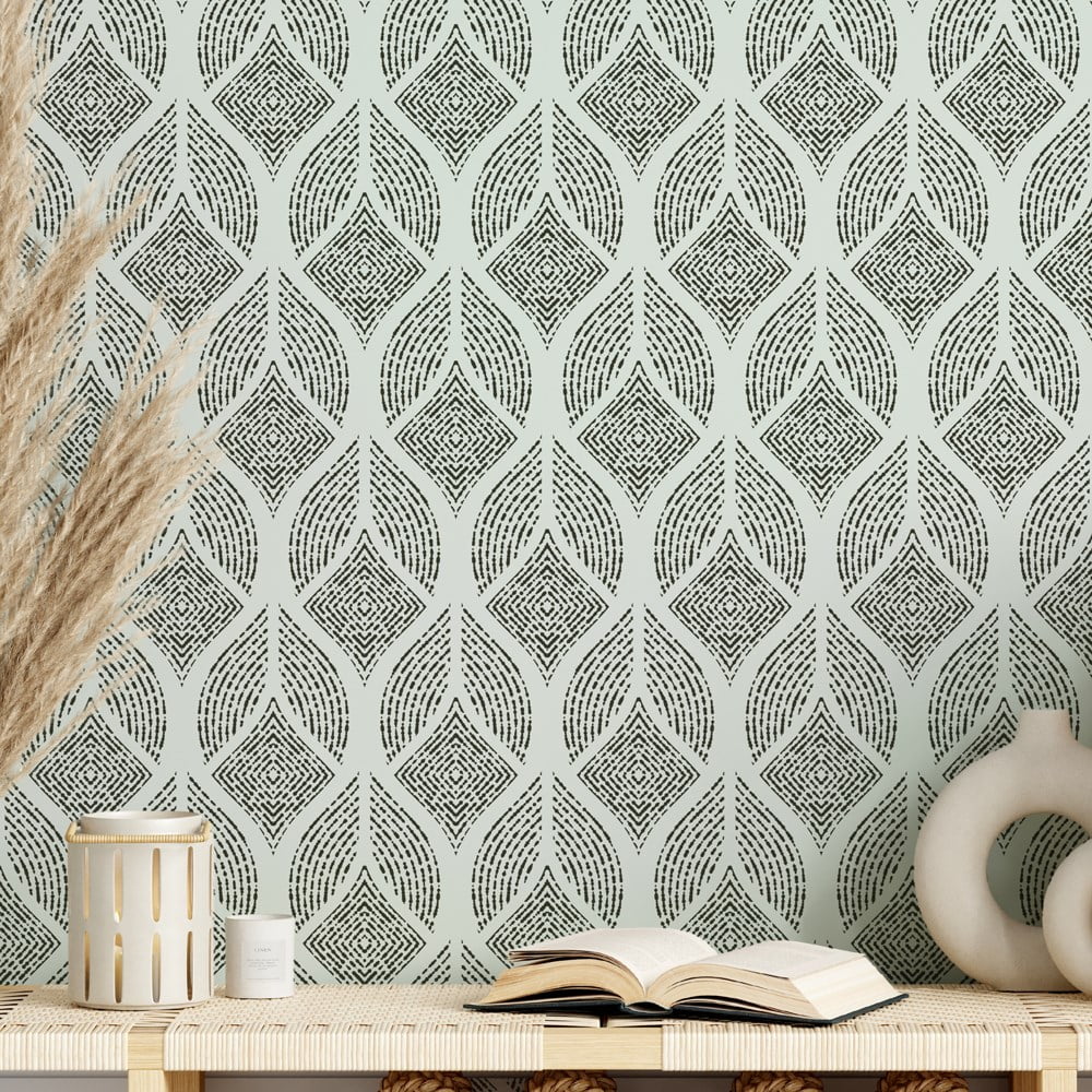 Tribal Distressed Wallpaper Stencil