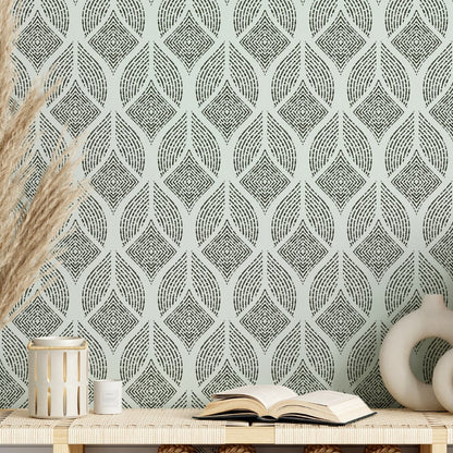 Tribal Distressed Wallpaper Stencil