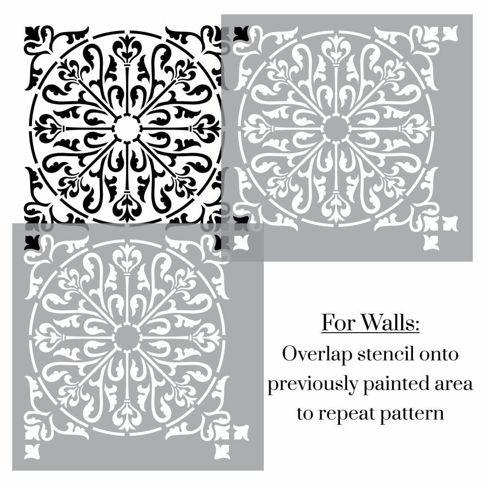 Temara Damask Tile Stencil