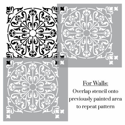 Temara Damask Tile Stencil