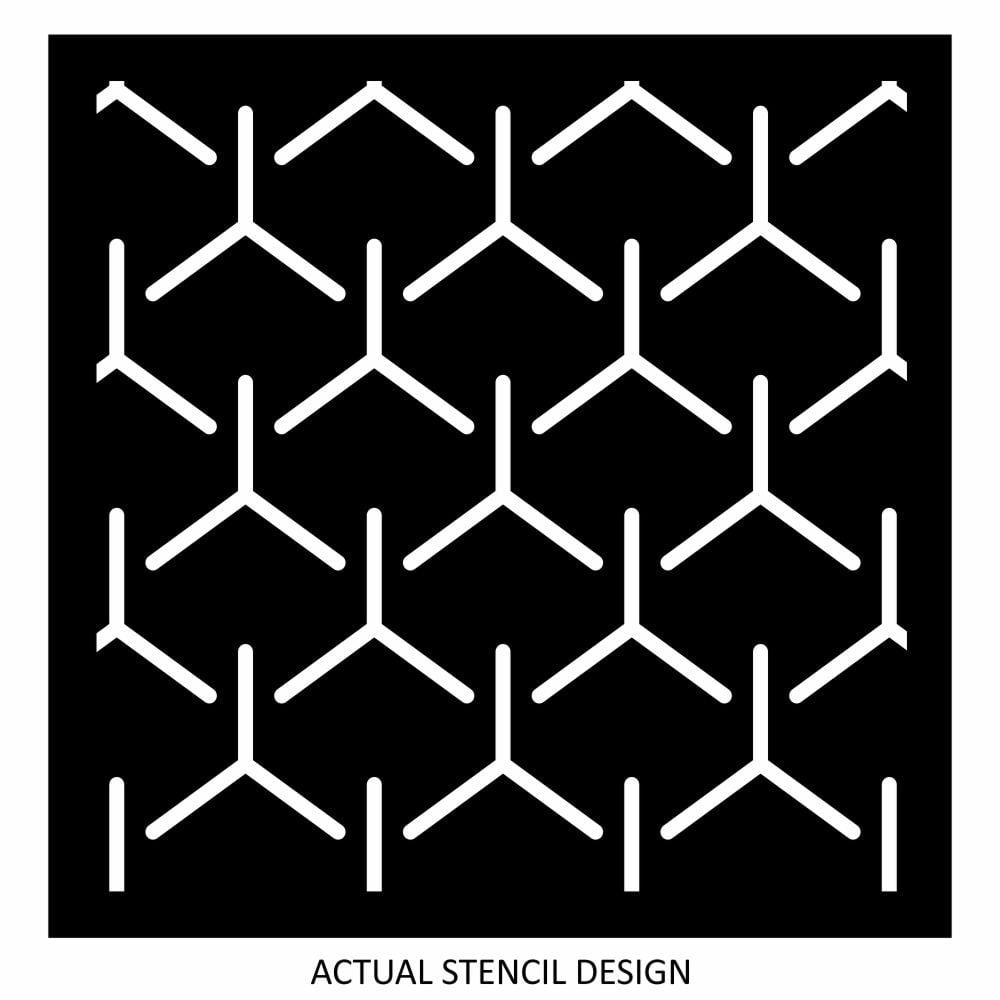 Geometric Wishbone Allover Stencil