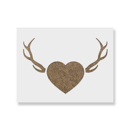 Antlers & Heart Stencil