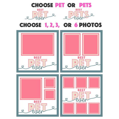 Best Pet (s) Ever - 9 x 9 Inch photo Frame - 1, 2, 3 or 6 photos / Multi Colour