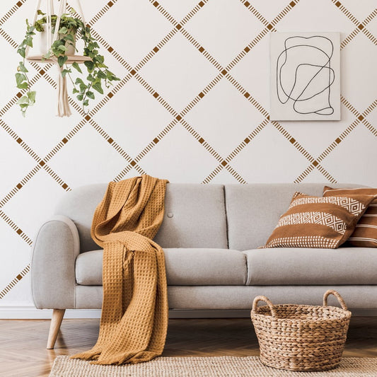 Modern Diamond Trellis Stencil