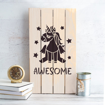 Unicorn Awesome Stencil