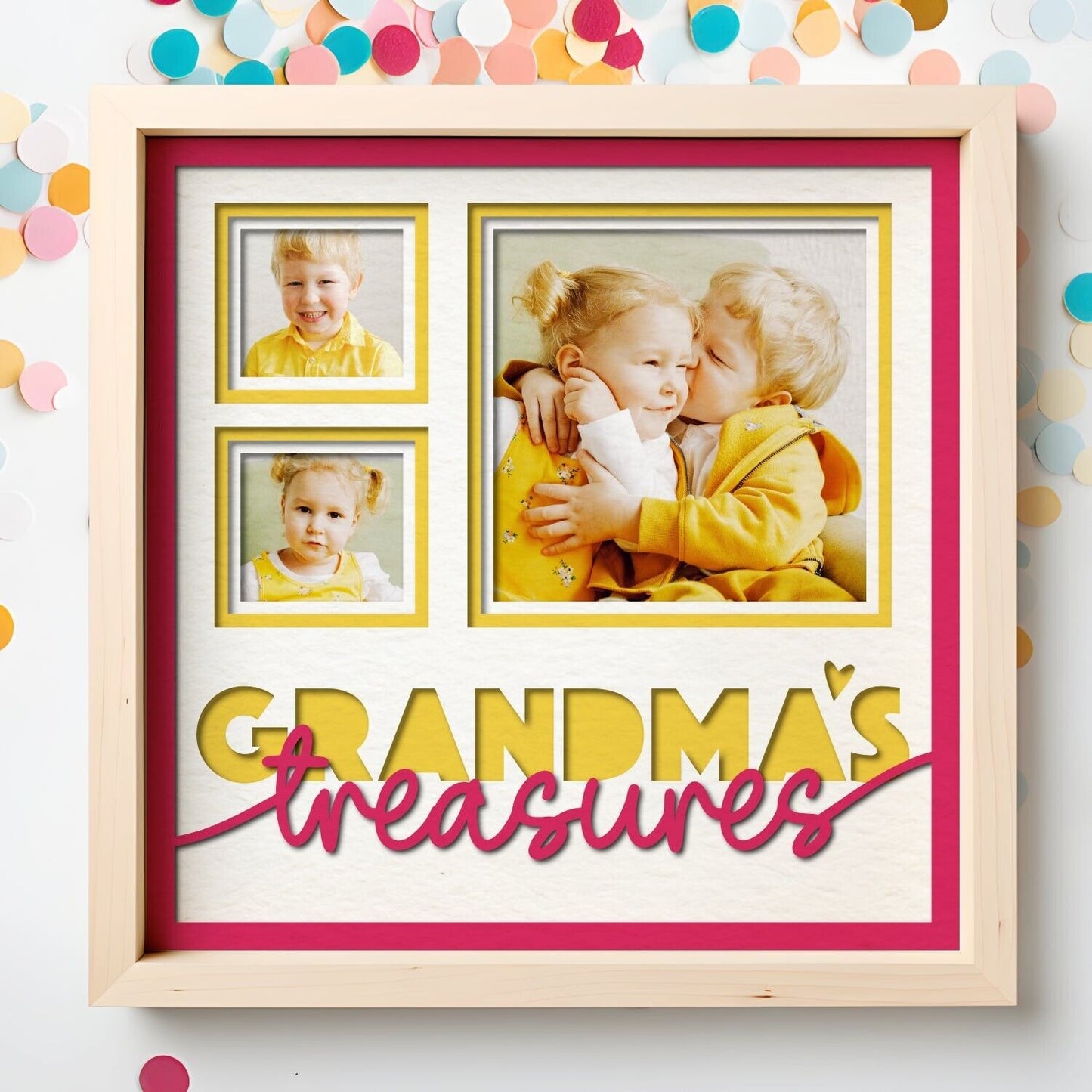 Grandmas Treasure(s) - 9 x 9 Inch photo Frame - 1, 2, 3 or 6 photos