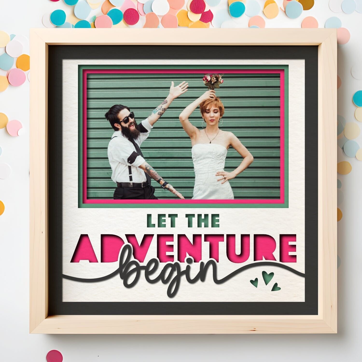 Let The Adventure Begin - 9 x 9 Inch photo Frame - 1, 2, 3 or 6 photos