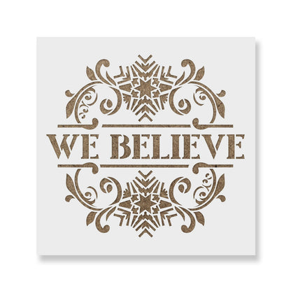 We Believe Porch Sign Stencil