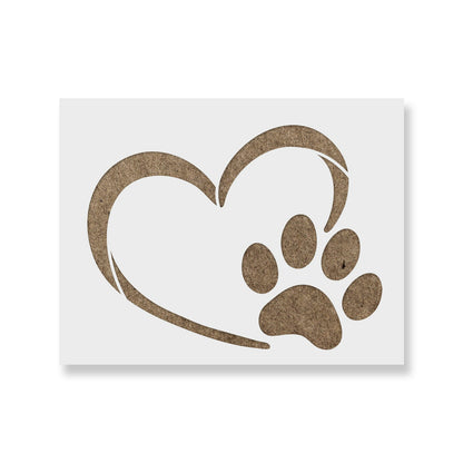 Heart Paw Stencil