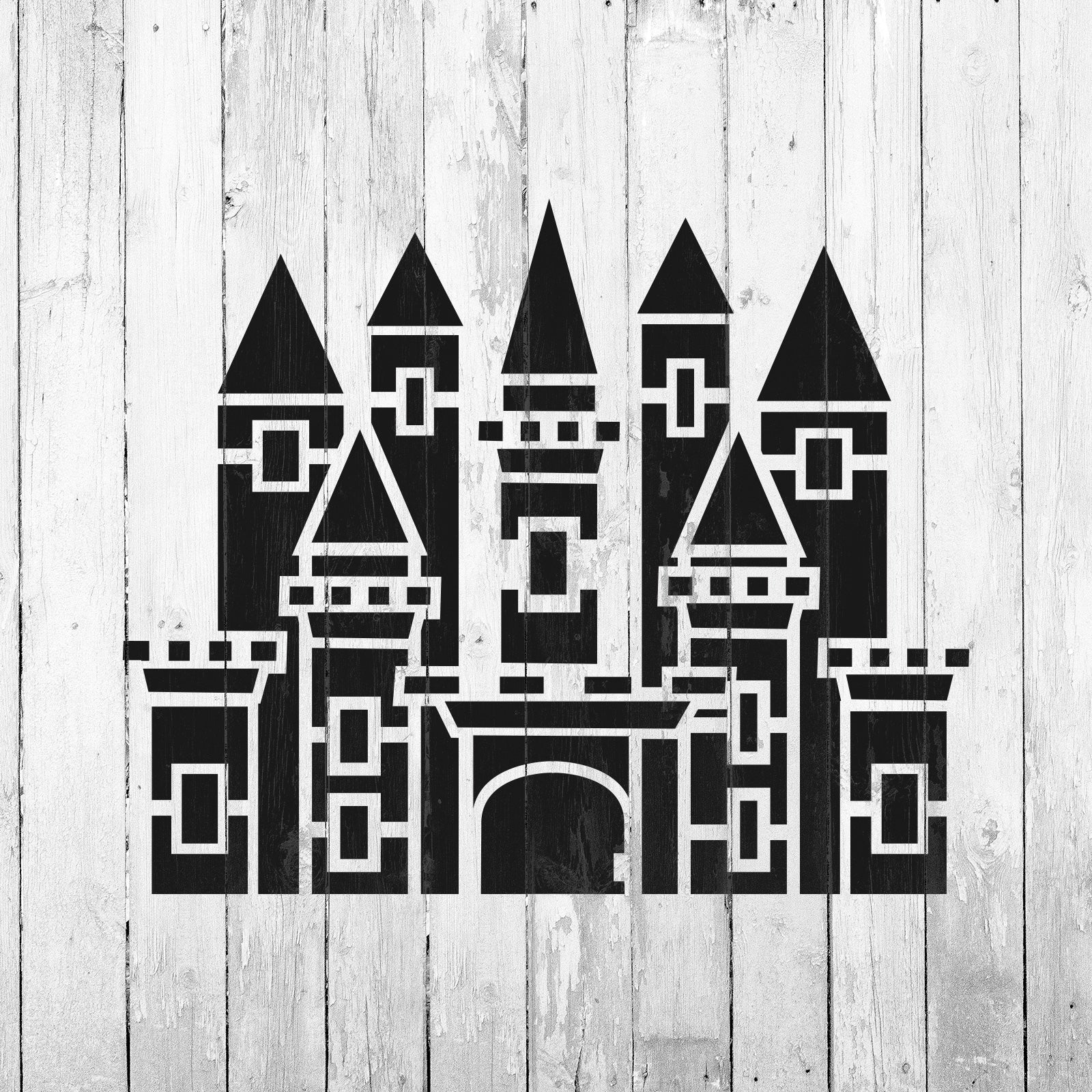 Geometric Castle Stencil