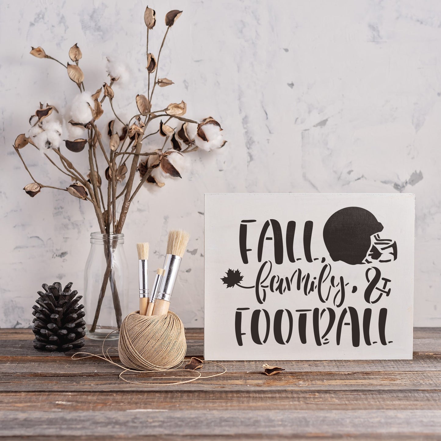 Fall Family Football Stencil