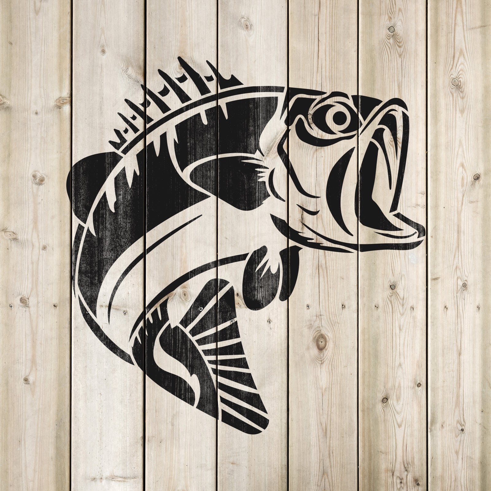 Bass Fish Stencil