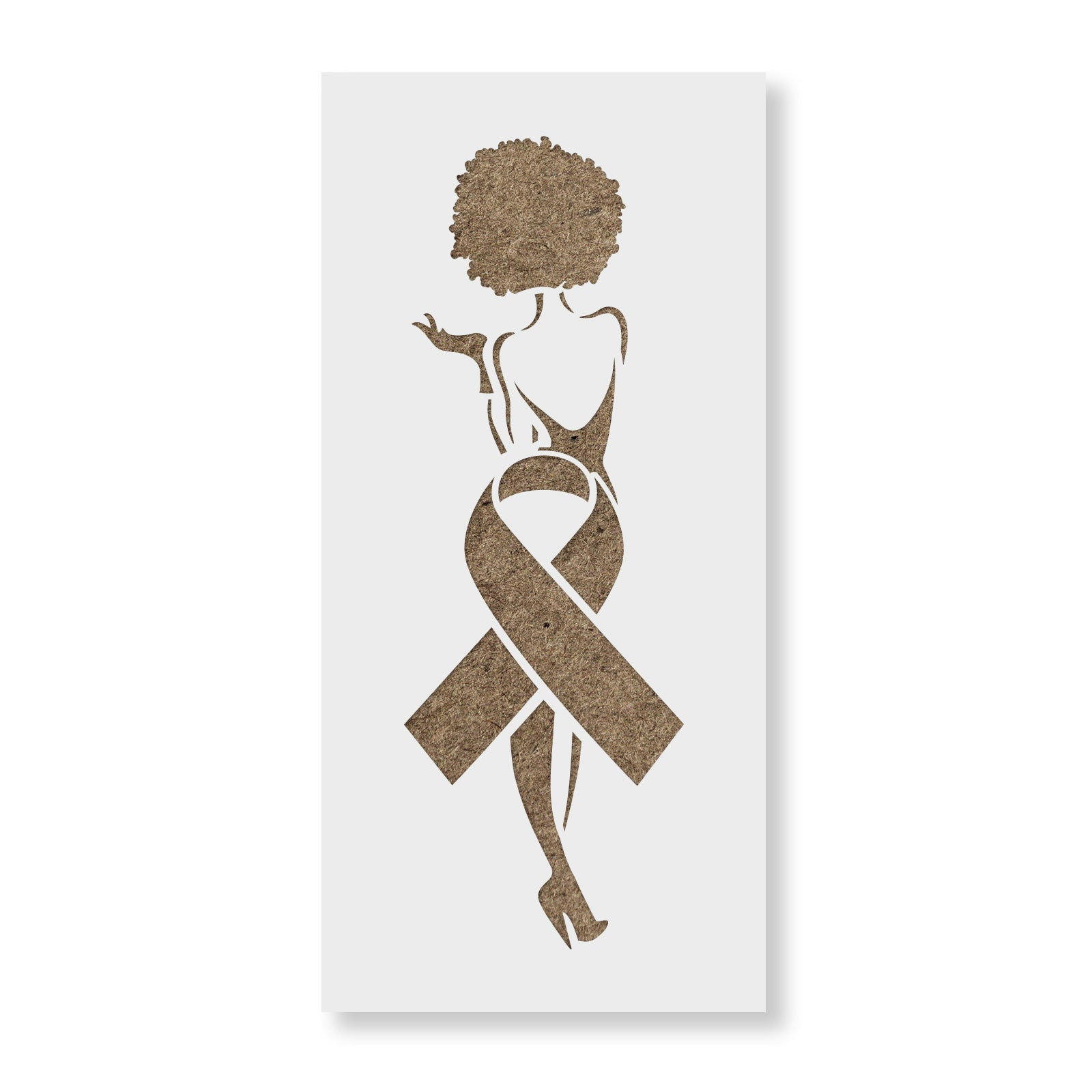 Breast Cancer Ribbon Dress Stencil