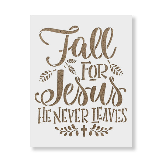 Fall For Jesus Cross Stencil