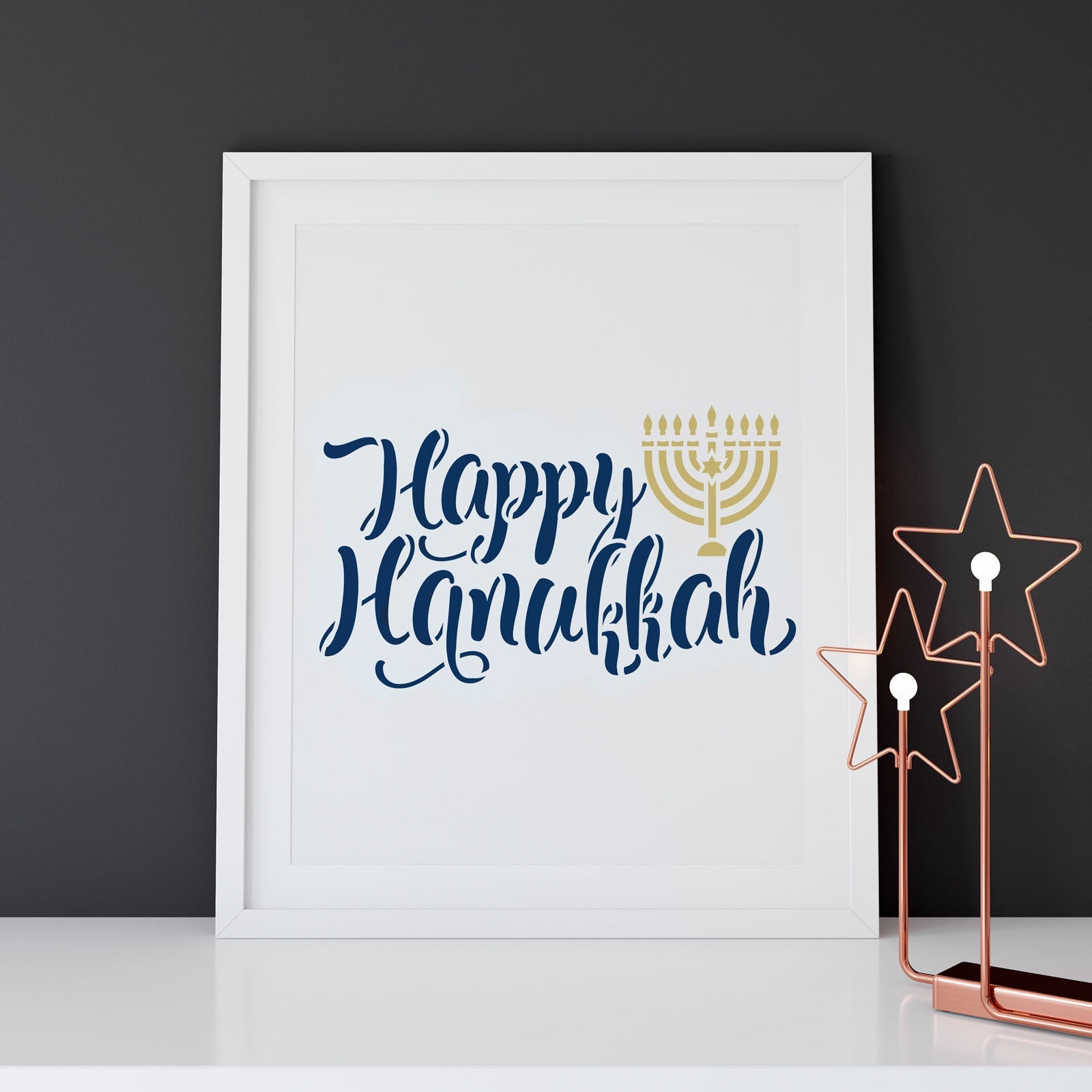 Happy Hanukkah Stencil