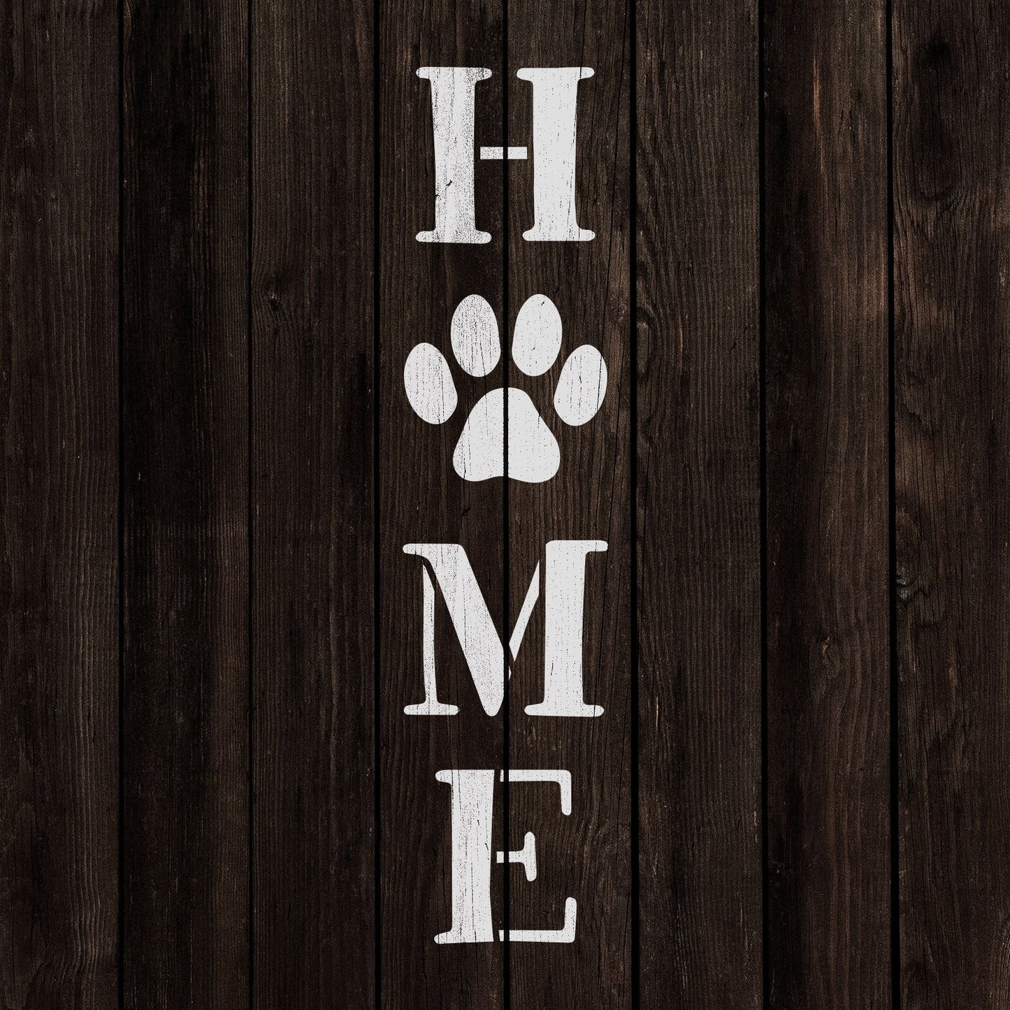 Home Paw Print Vertical Sign Stencil