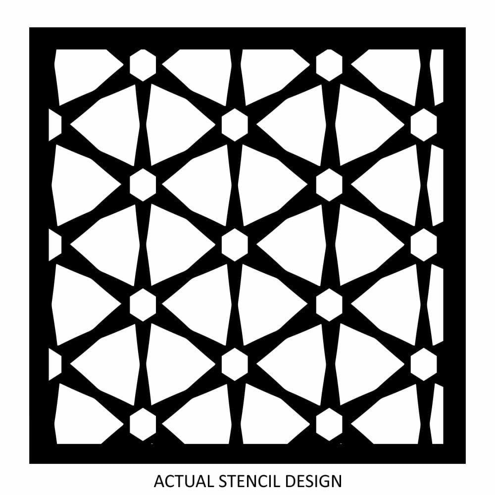 Runtu Geometric Trellis Stencil