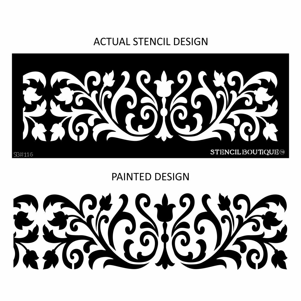 Patrice Damask Border Stencil