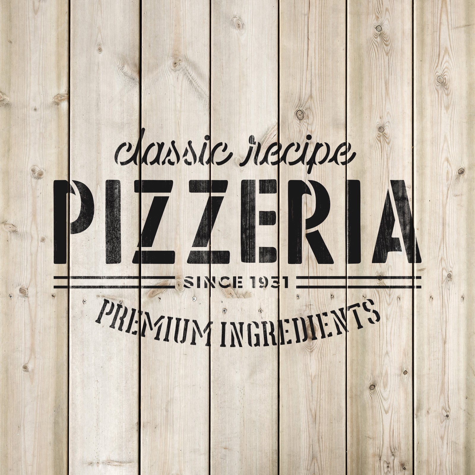 Rustic Vintage Pizzeria Stencil