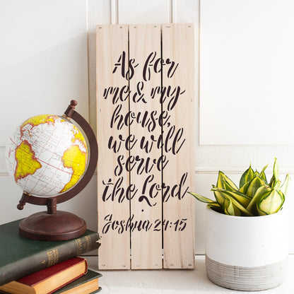 We Will Serve The Lord Bible Verse Stencil