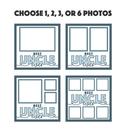 Best Uncle Ever - 9 x 9 Inch photo Frame - 1, 2, 3 or 6 photos / Multi Colour