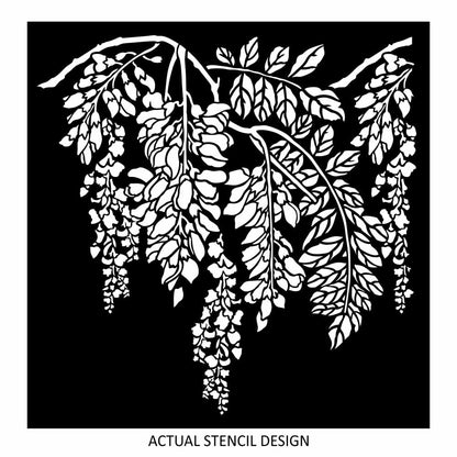 Detailed Wisteria Branch Stencil