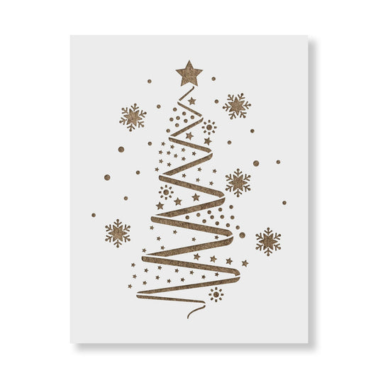 Abstract Christmas Tree Stencil