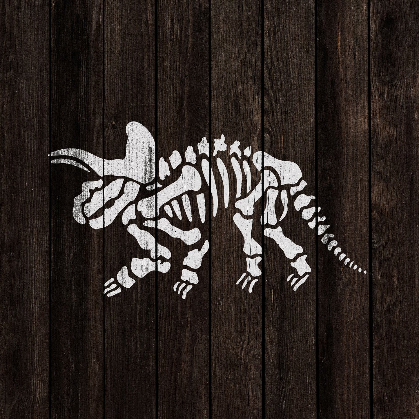 Triceratops Dinosaur Skeleton Stencil