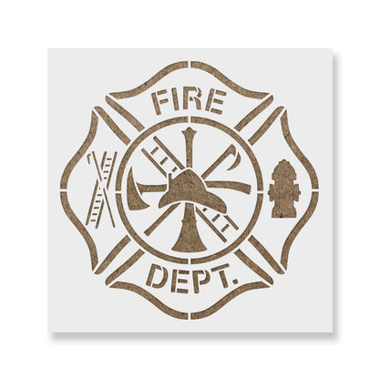 Maltese Cross Fire Department Stencil