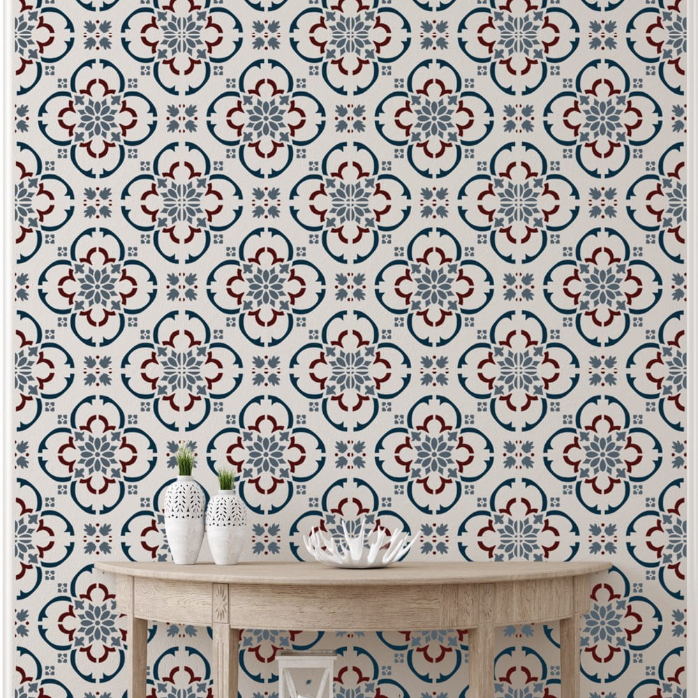 Lina Floral Tile Stencil