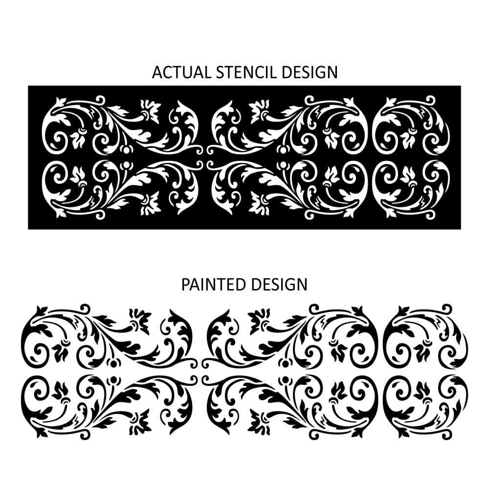 Cella Floral Damask Border Stencil