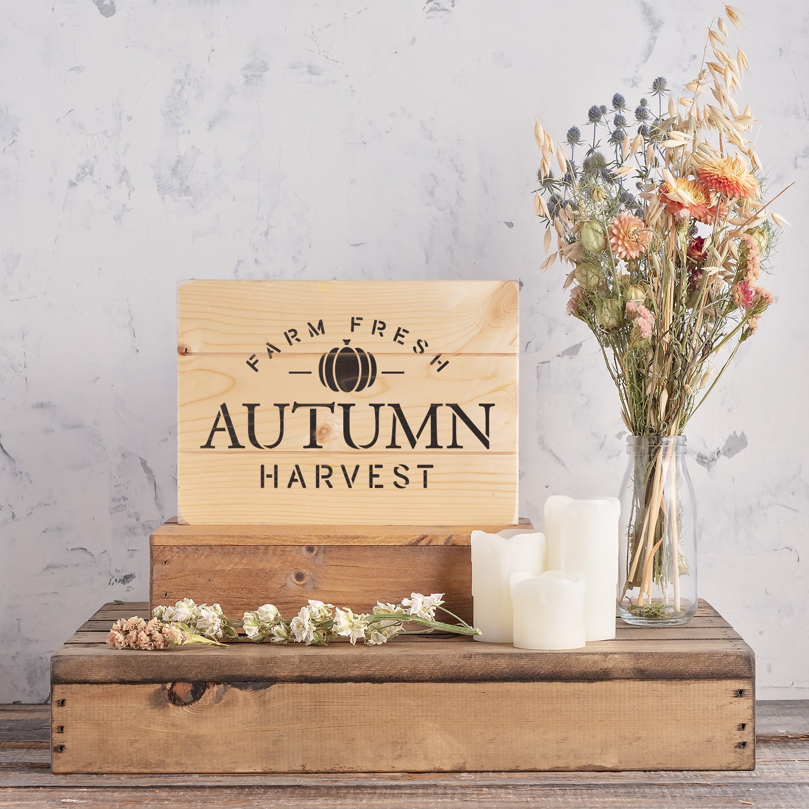 Farm Fresh Autumn Harvest Stencil