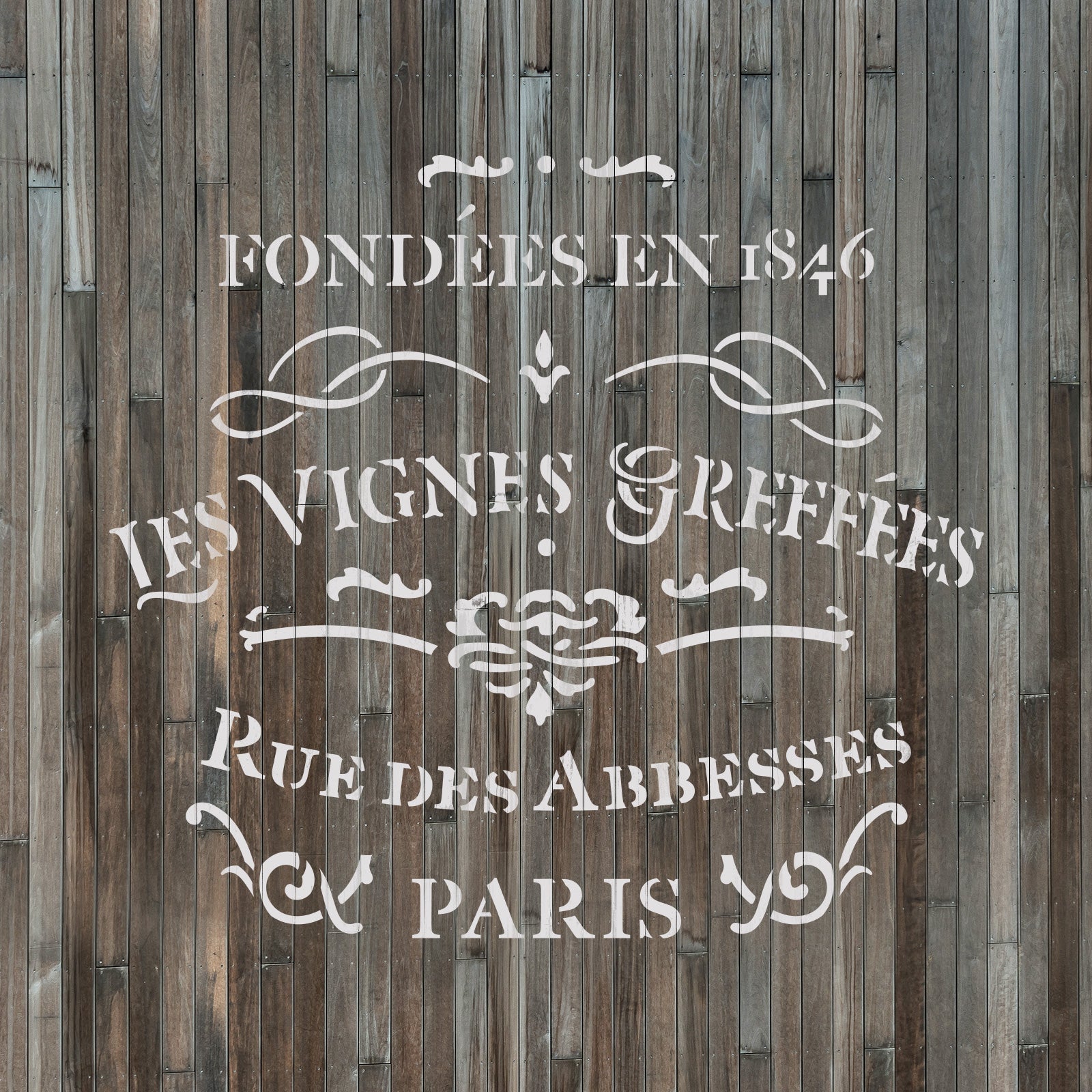 French Label Les Vignes Greffes Stencil