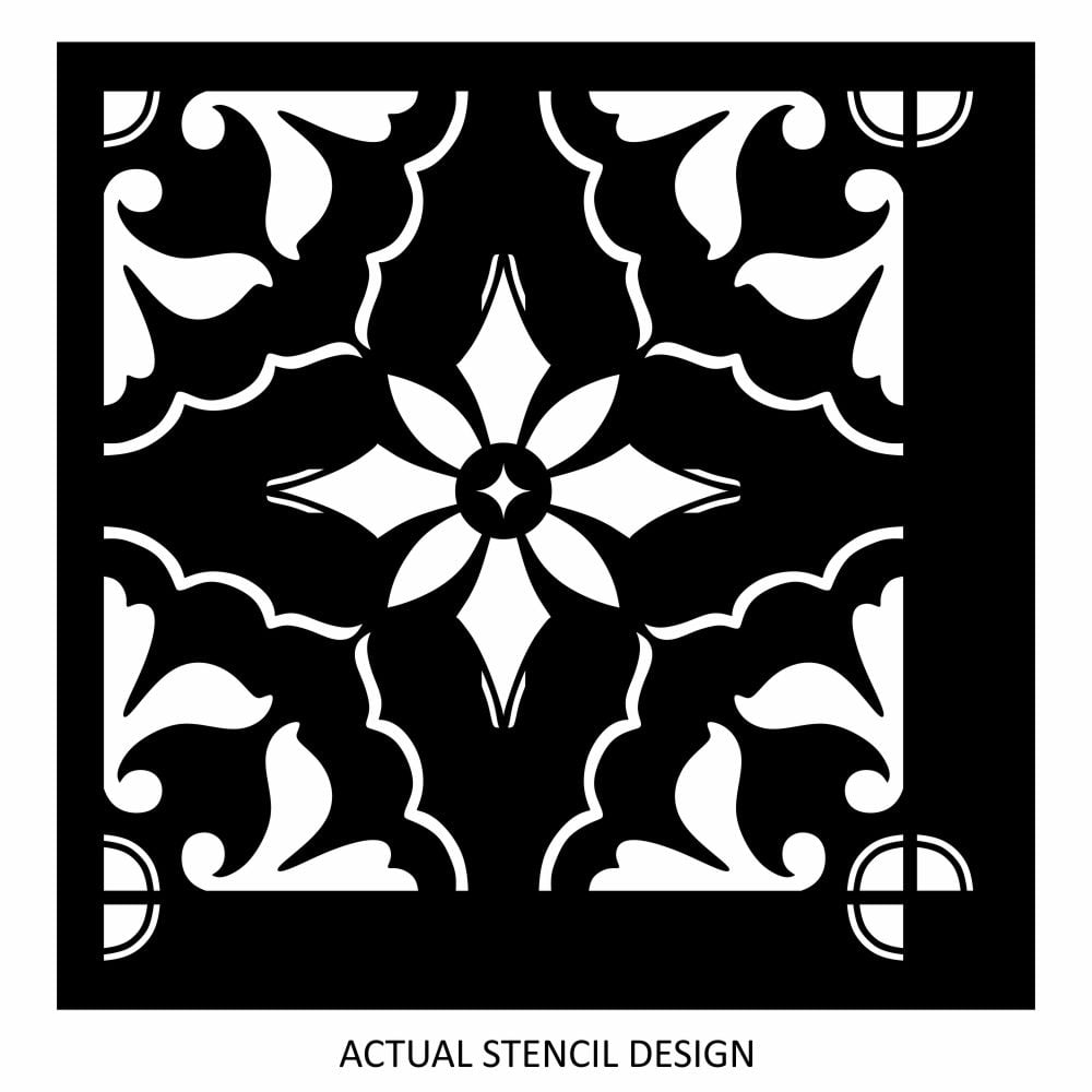 Momtaza Floral Tile Stencil