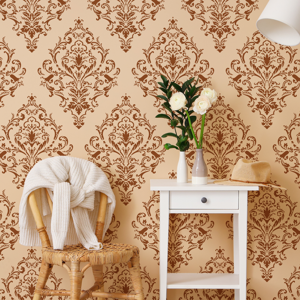 Sicily Floral Damask Stencil