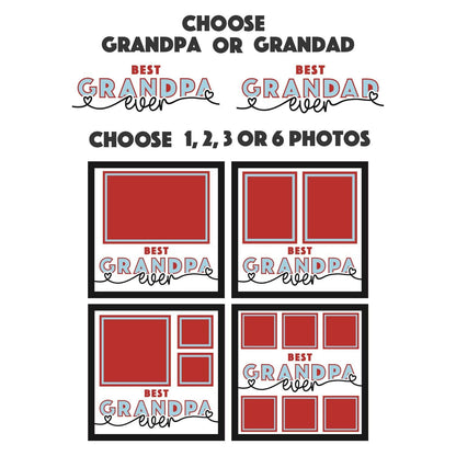 Best Grandpa Ever - 9 x 9 Inch photo Frame - 1, 2, 3 or 6 photos / Multi Colour