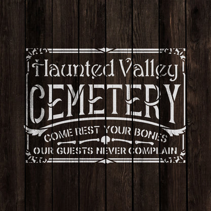 Haunted Valley Cemetery Stencil