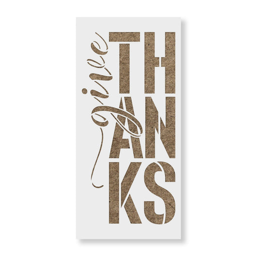 Give Thanks Vertical Script Stencil