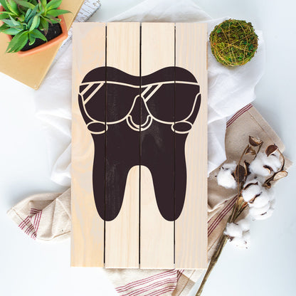 Tooth with Sunglasses Stencil