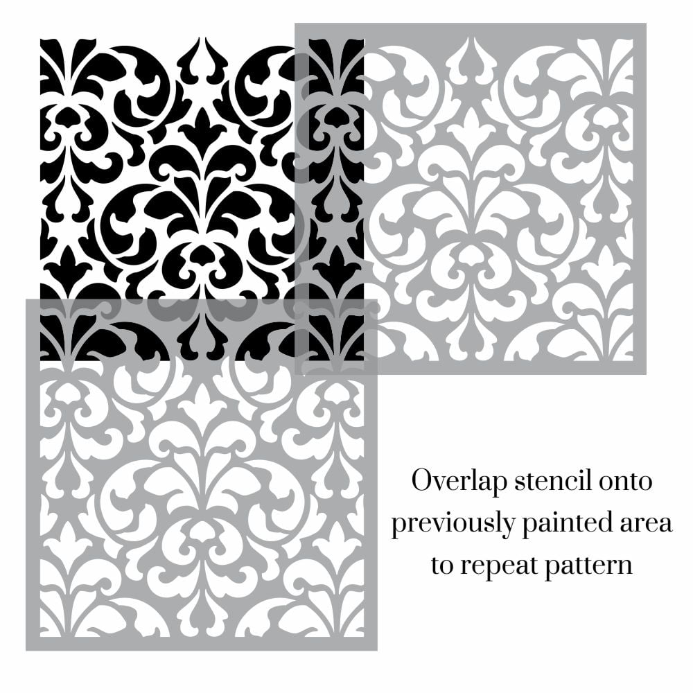 Lazenza Damask Wall Stencil