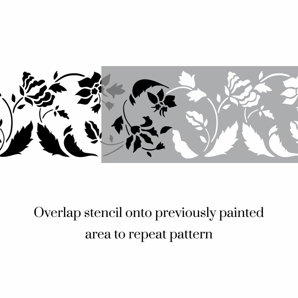 Virctorian Floral Border Stencil