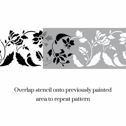 Virctorian Floral Border Stencil