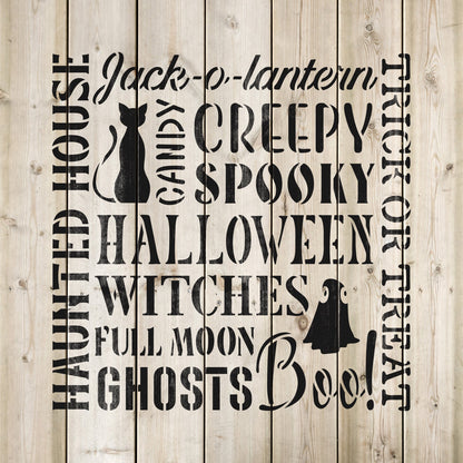 Halloween Words Stencil