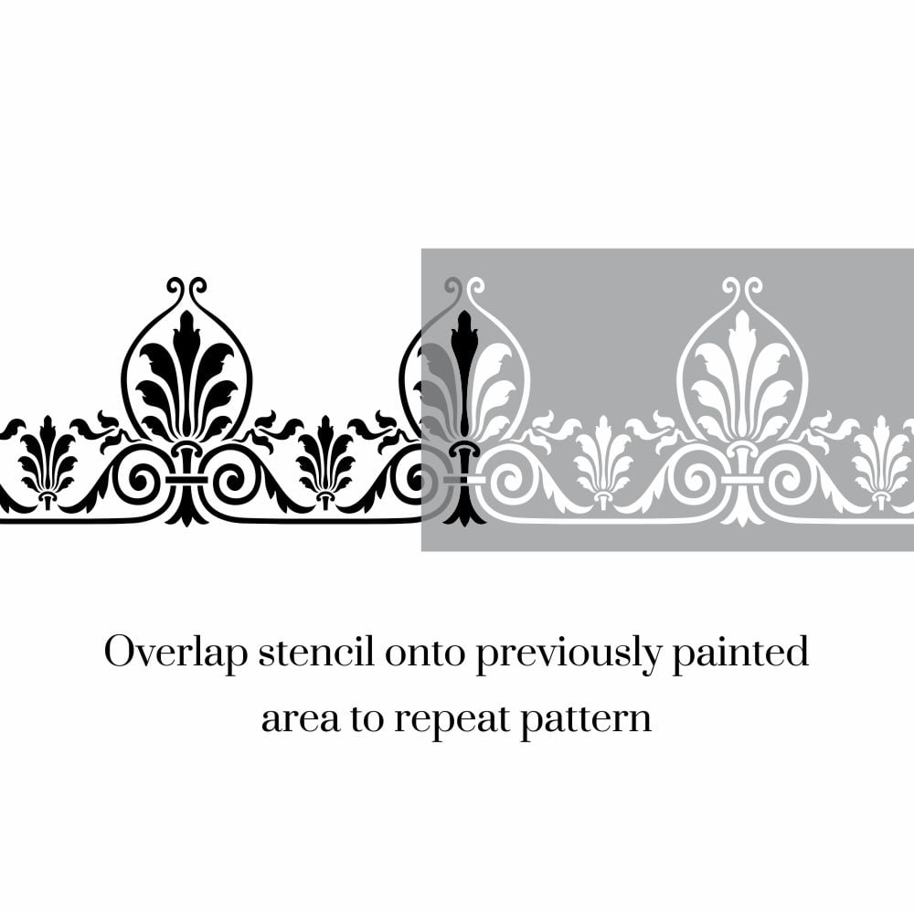 Evora Damask Border Stencil